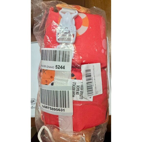 DeltaDT Toddler Swim Vest w/Arm Floaties– Cat/Tiger Design (20–50 lbs, Ages 2–6) - Picture 3 of 7